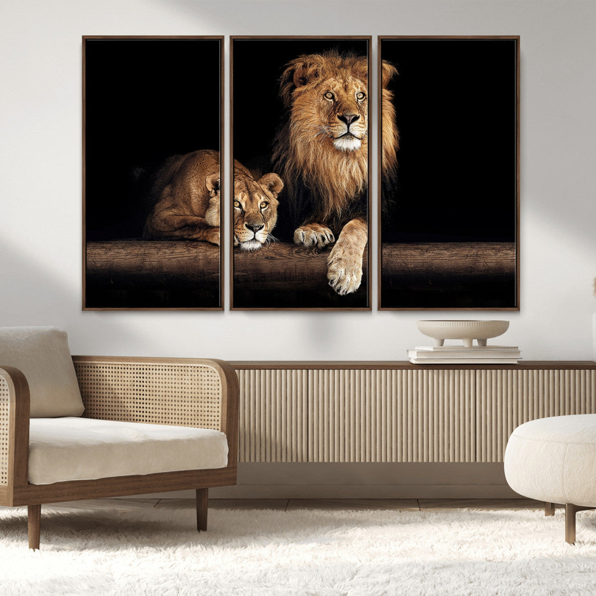 Lion Canvas Wall Art – Majestic Animal Print Artwork for