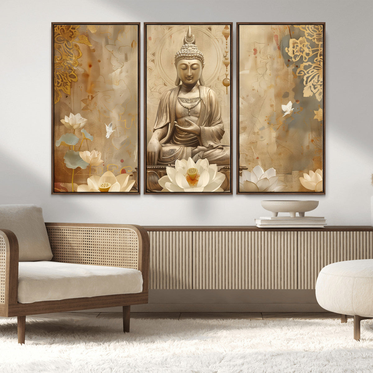 Buddha Wall Art Canvas Print, Buddha Meditation Room Decor,