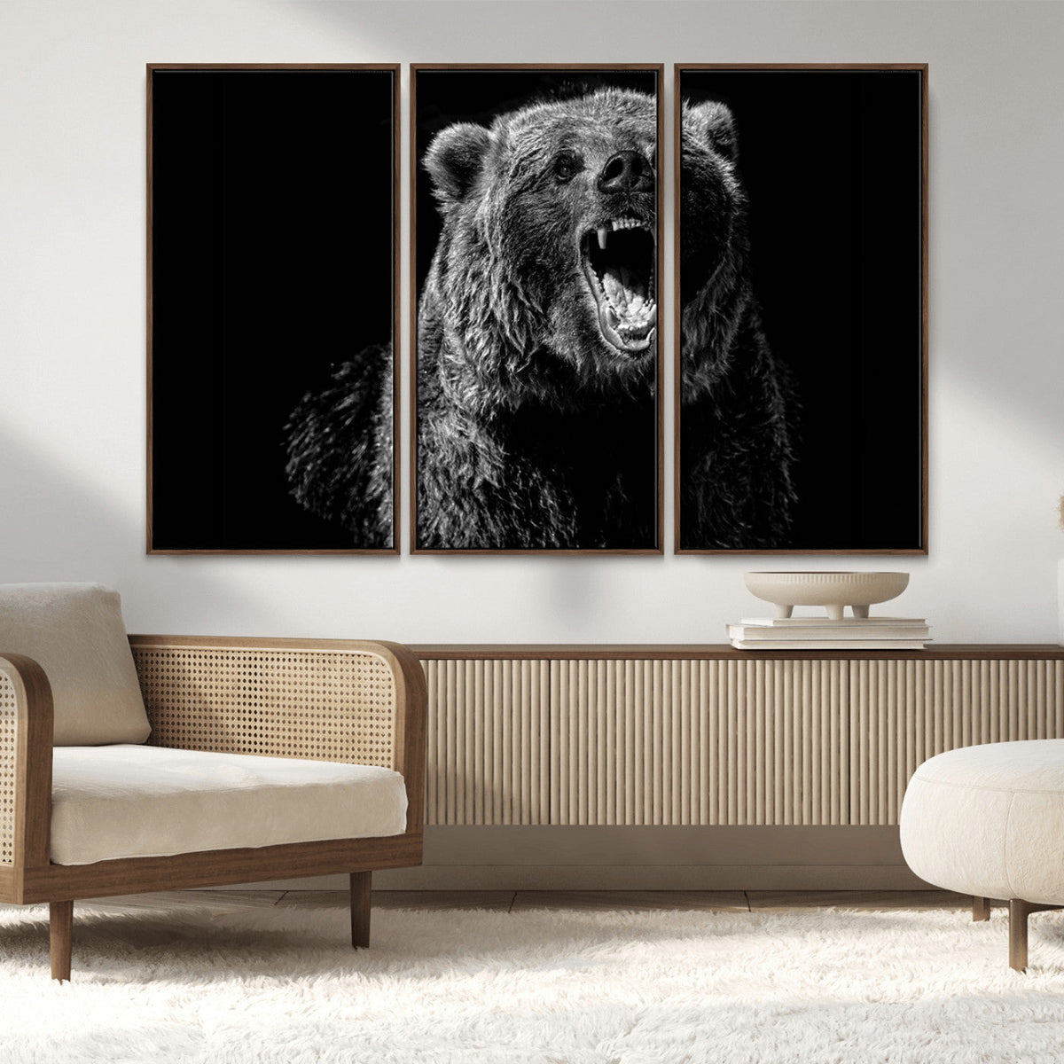 Bear Canvas Print | Wildlife Wall Art for Cabin Decor |