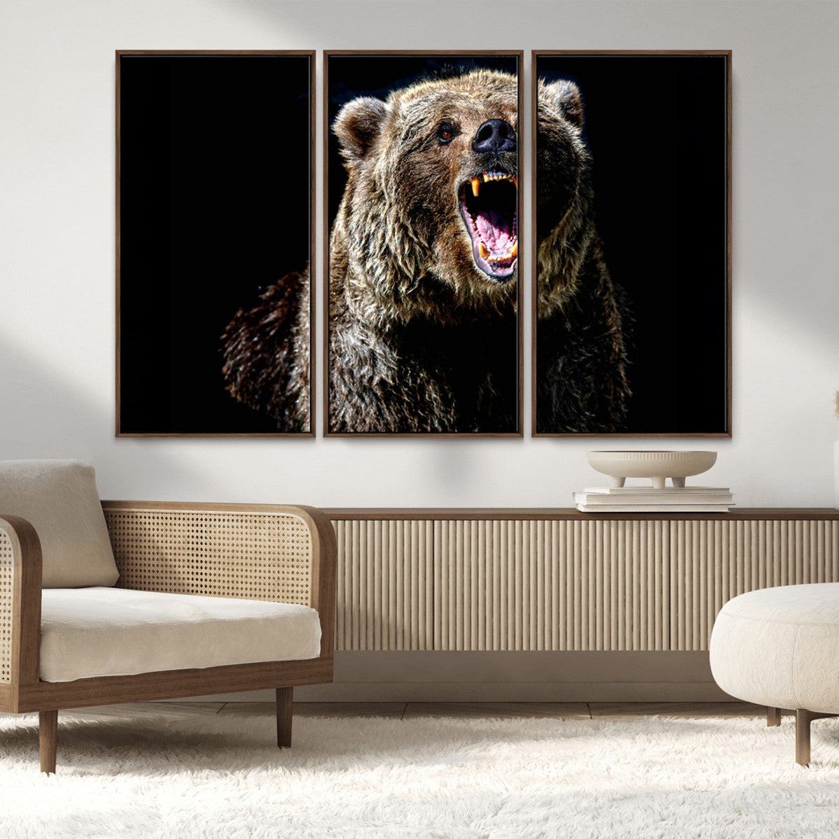 Grizzly Bear Canvas Print | Wildlife Wall Art for Cabin