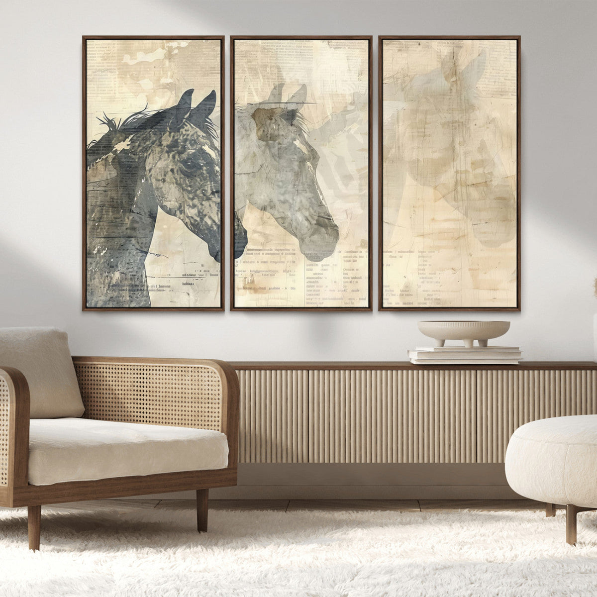Abstract Horse Canvas Print | Modern Farmhouse Wall Art |
