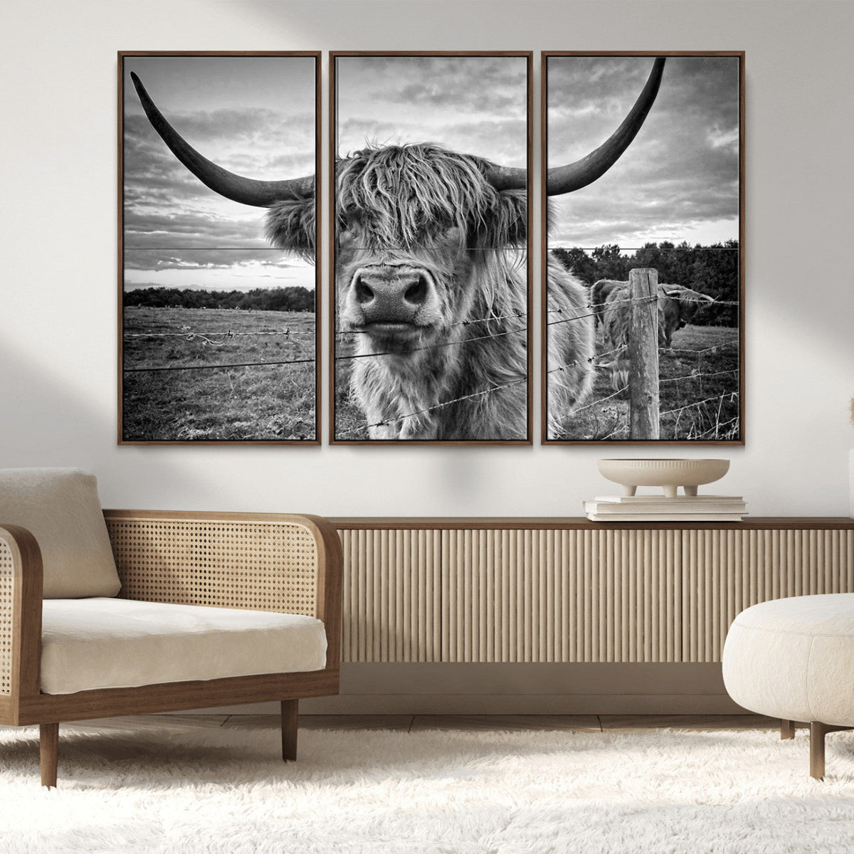 Scottish Highland Cow Wall Art Canvas Print | Ready to Hang