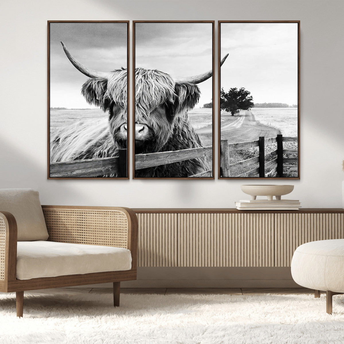 Scottish Highland Cow Wall Art | Rustic Farmhouse Décor |