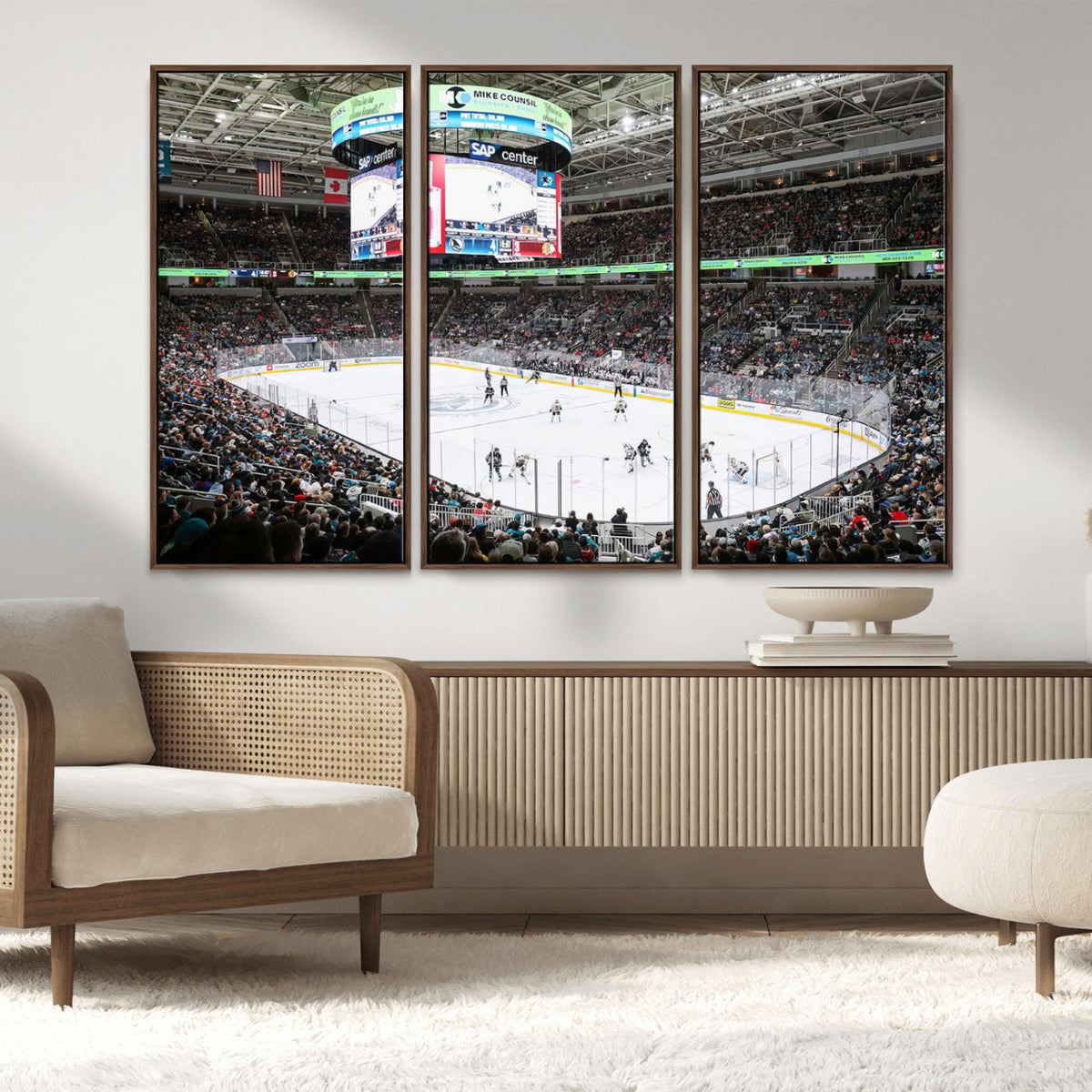 Sharks Arena Blackhawks Sharks Ice Hockey Stadium Wall Art