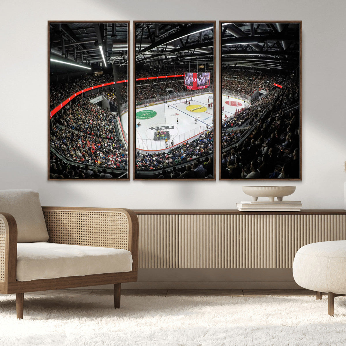 Vaudoise Lausanne Ice Hockey Arena Stadium Wall Art Canvas,
