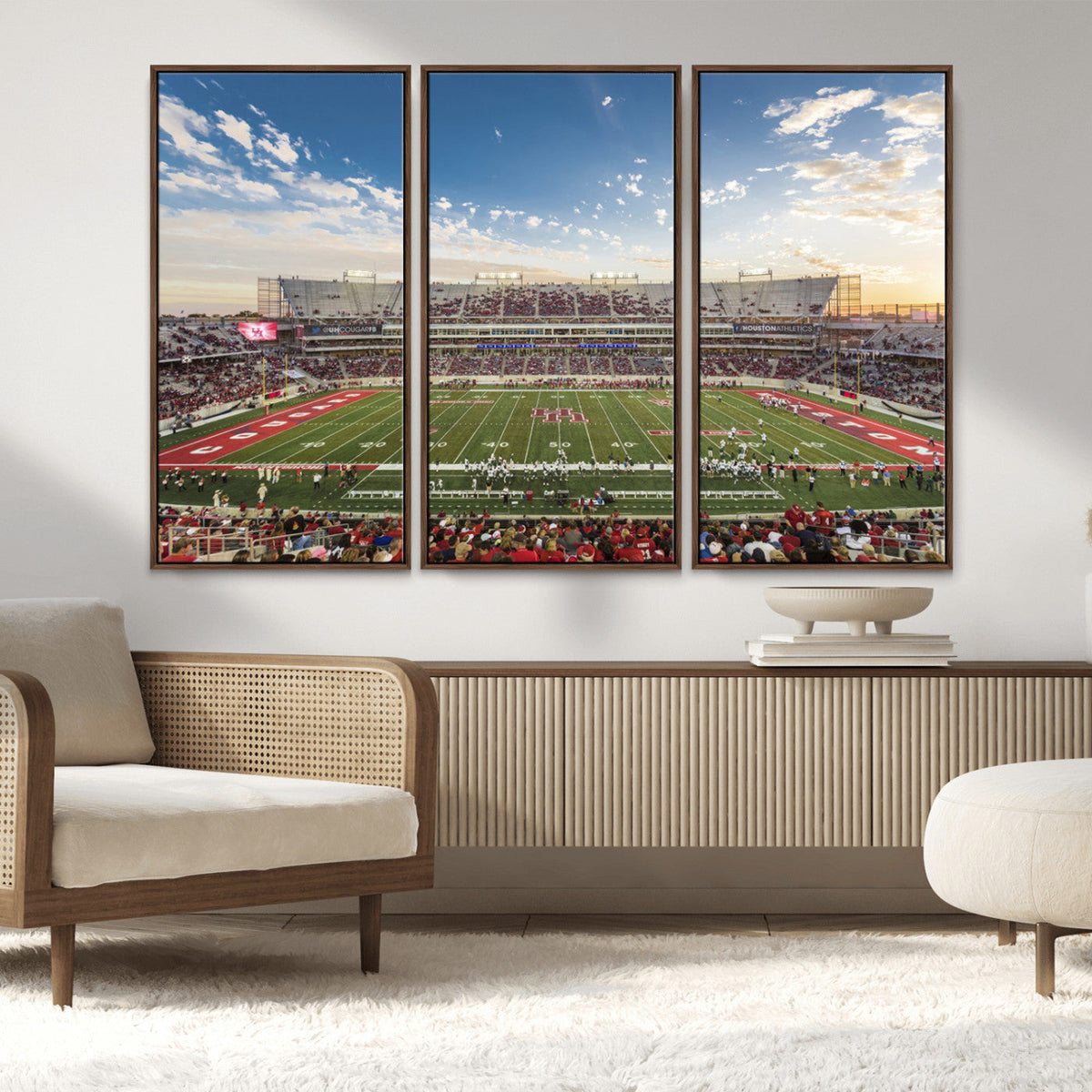 Framed Houston Cougars Football Team Print - Houston TDECU