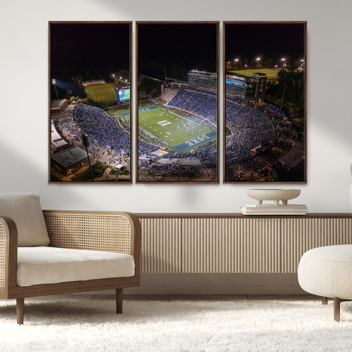Duke University Blue Devils Football Print Canvas - Durham