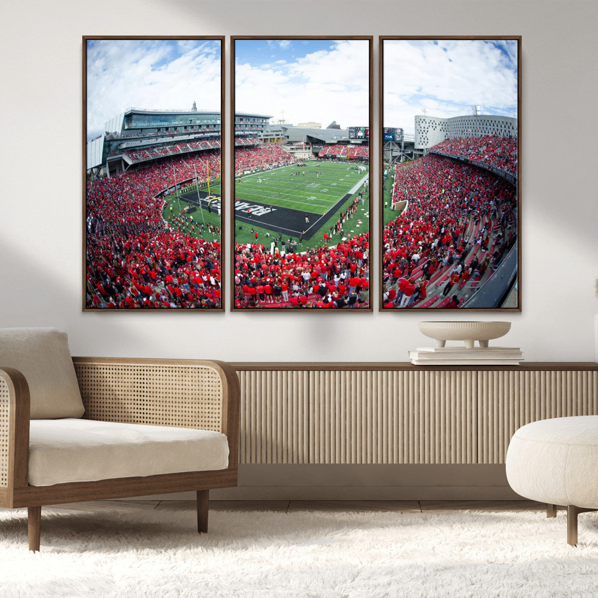 Cincinnati Bearcats Football Team Print - Nippert Stadium Wall Art Canvas Print