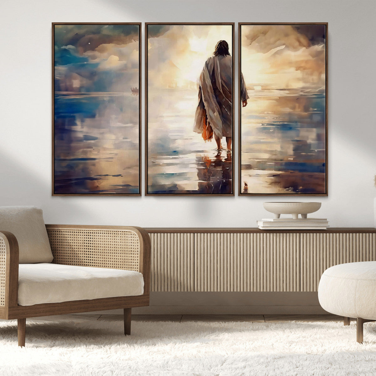 Jesus Walking on Water Wall Art | Ready to Hang Spiritual