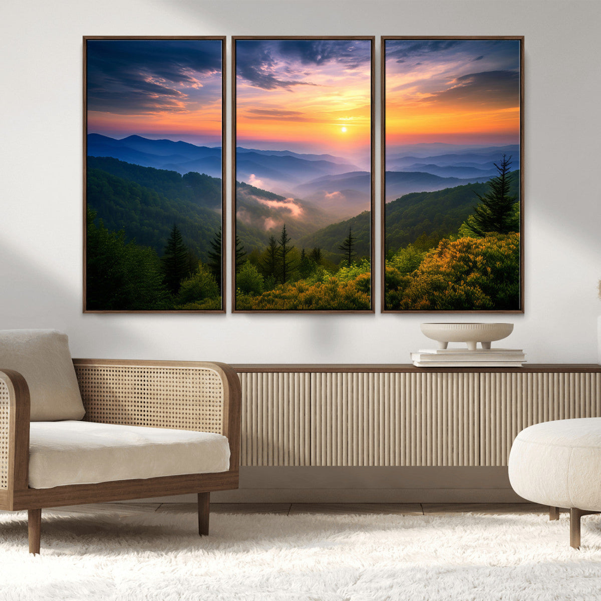 Majestic Mountain Sunrise Print | Landscape Wall Art |