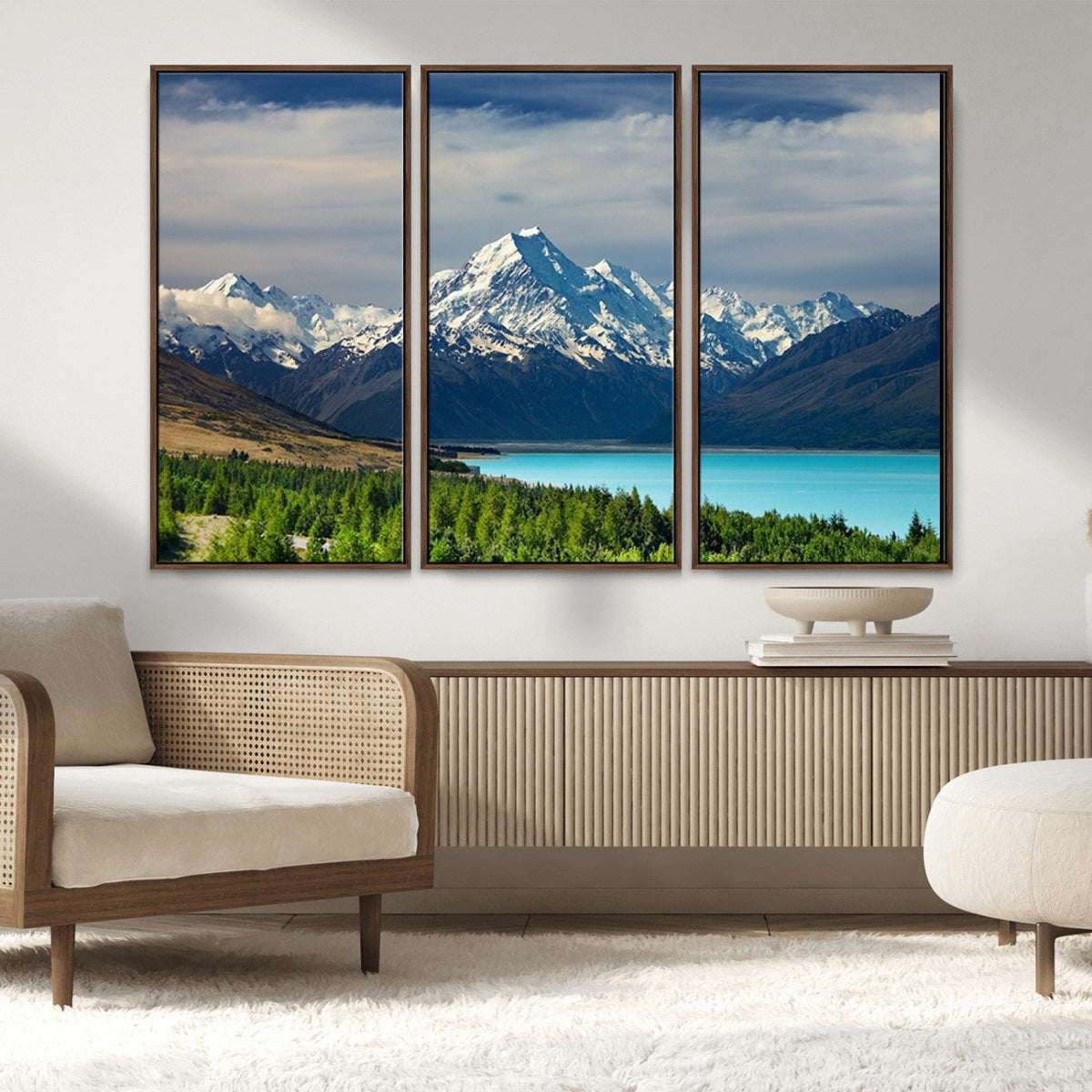 Mount Cook and Lake Pukaki Canvas Wall Art Print – Majestic