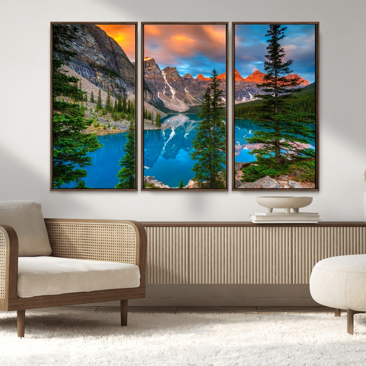 Canadian Rockies Moraine Lake Wall Art Canvas Print, Pine