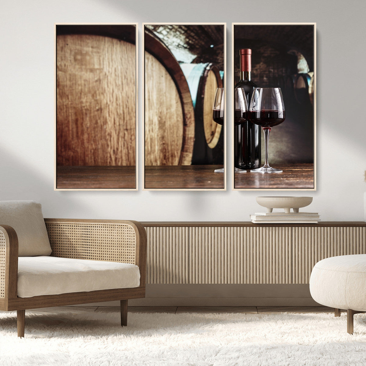 Wine and Barrel Wall Art Canvas Print