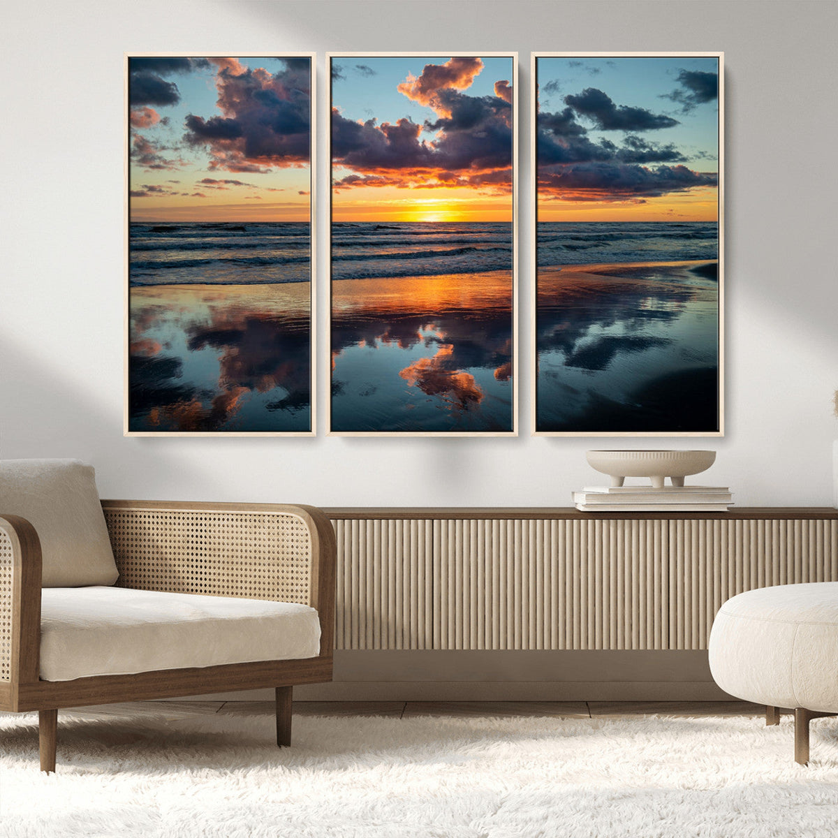 Beach Sunset Print - Stunning Ocean Canvas Artwork with