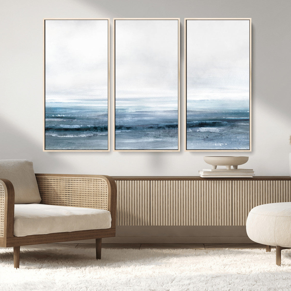 Blue Ocean Abstract Artwork Wall Art Canvas Print