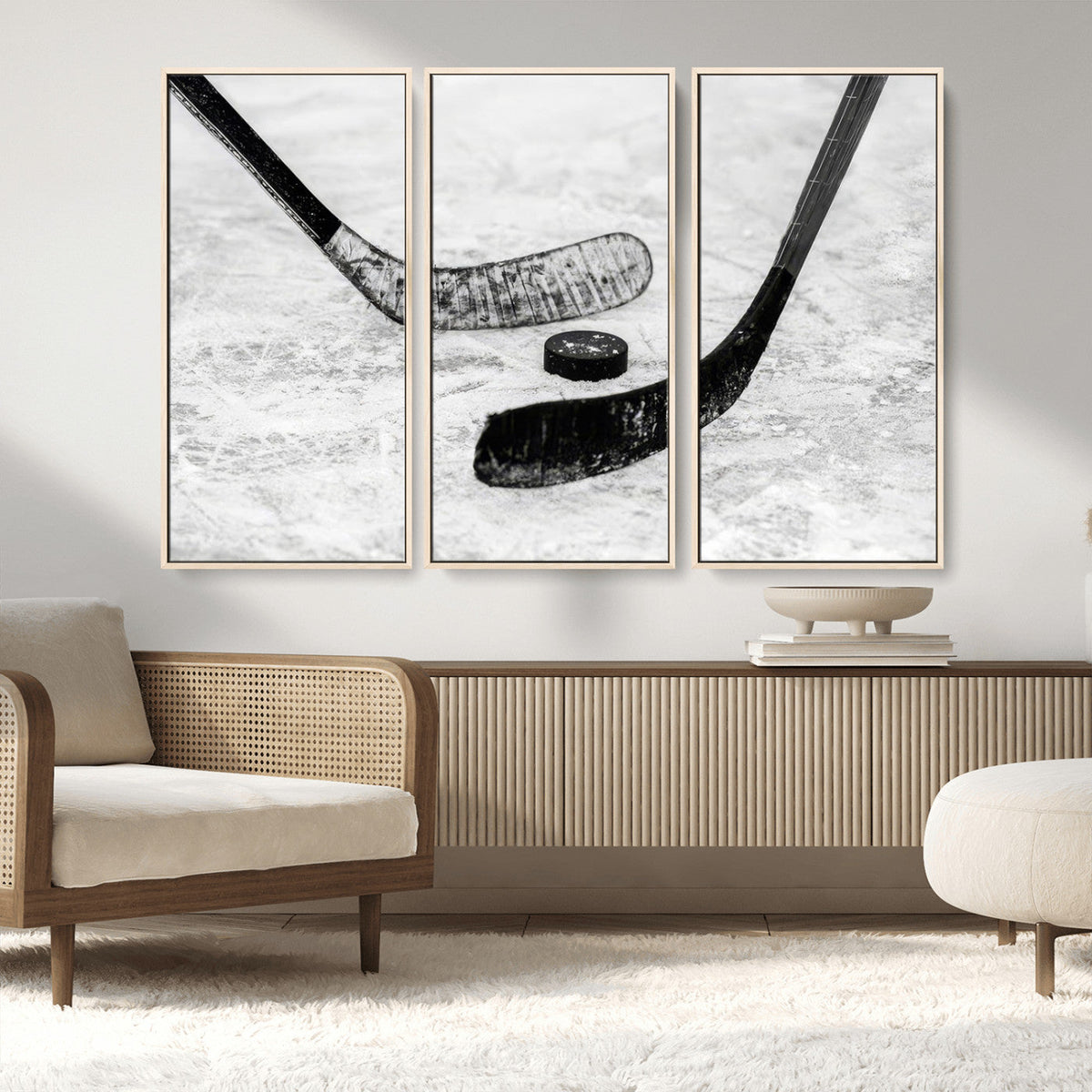 Winter Ice Hockey Sport Canvas Wall Art Print - Hockey Wall