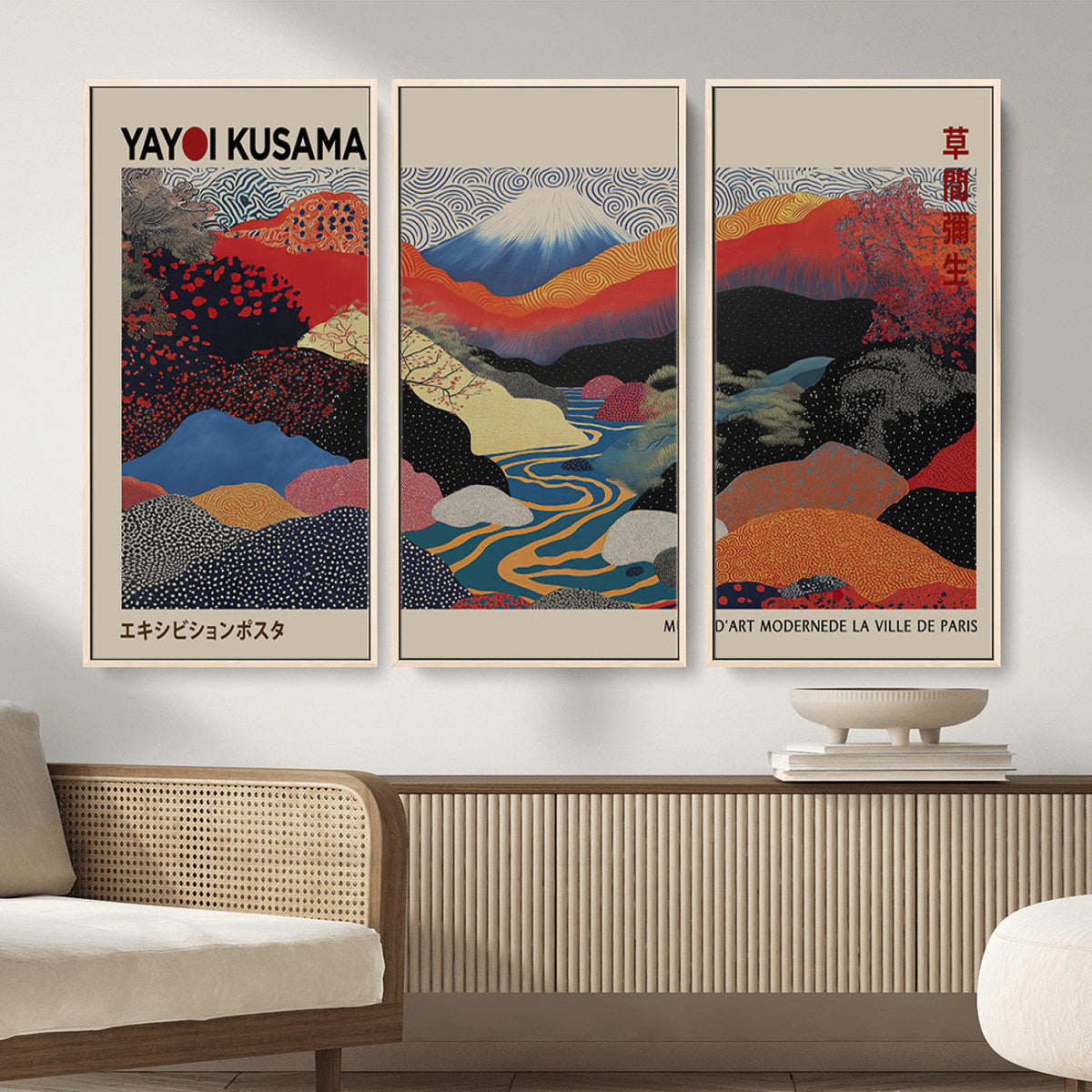 Yayoi Kusama Wall Art – Framed Japanese Abstract Art Print,