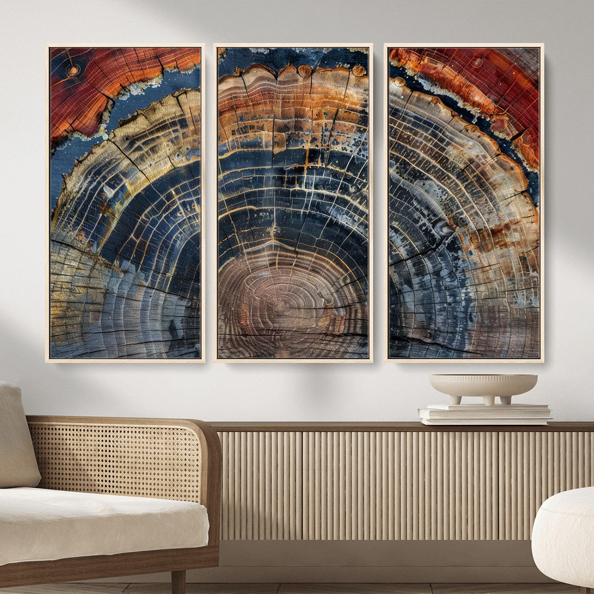 Abstract Tree Ring Wall Art Canvas Print