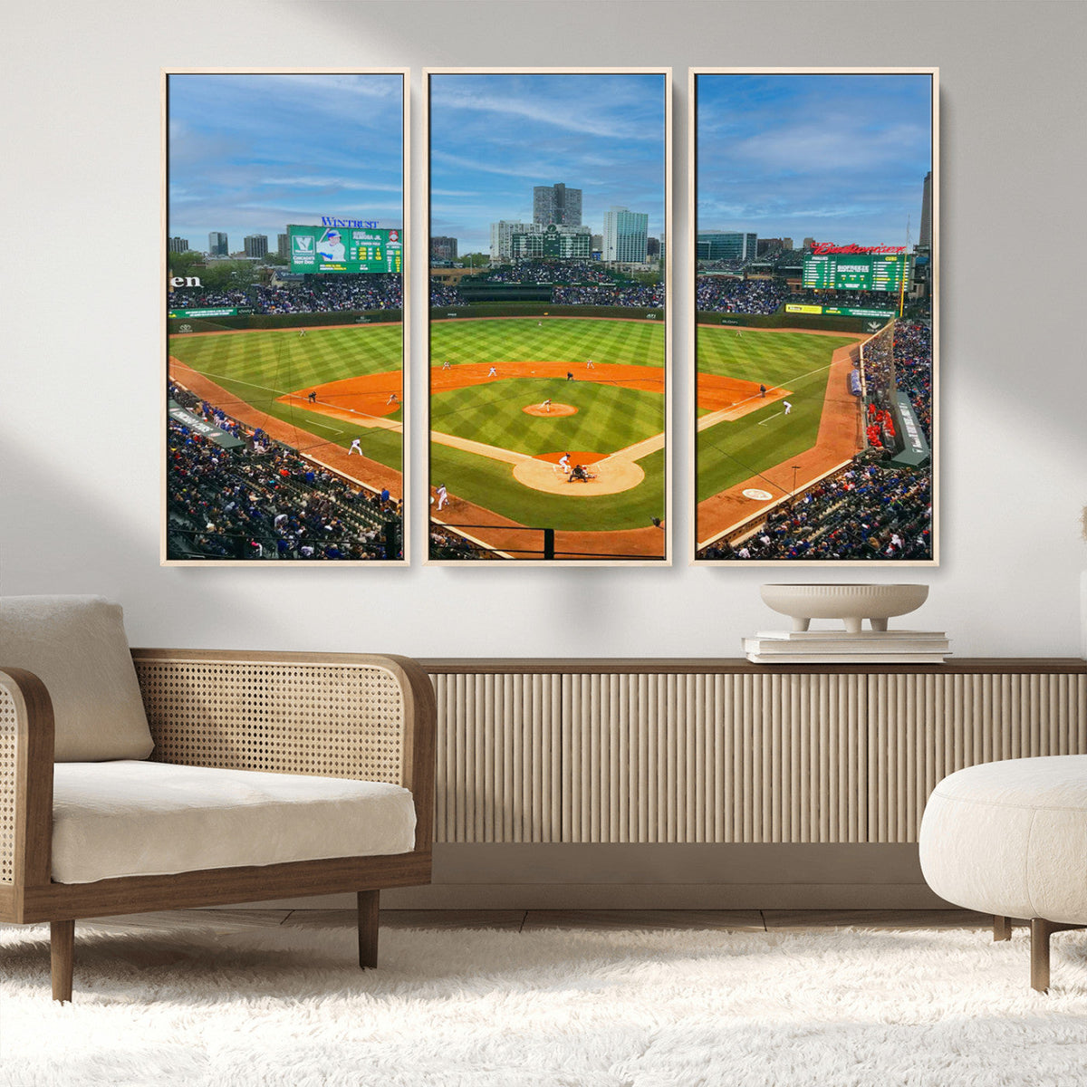 Wrigley Field Chicago Cubs Panoramic Canvas Print –