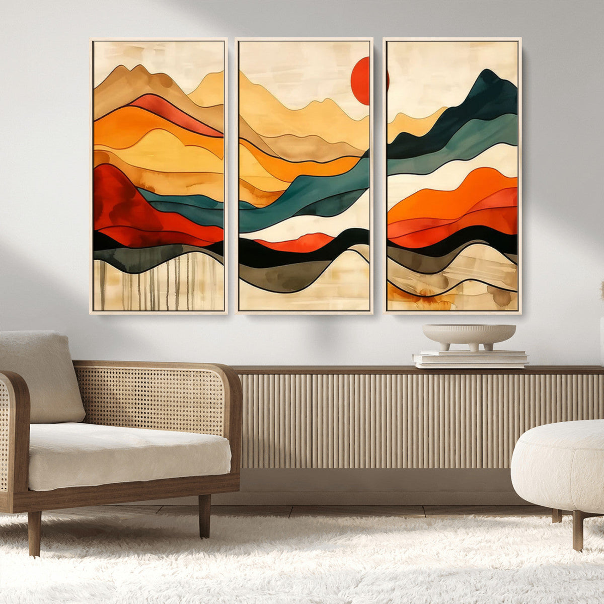 Mid Century Wall Art Print - Abstract Woodland Print -