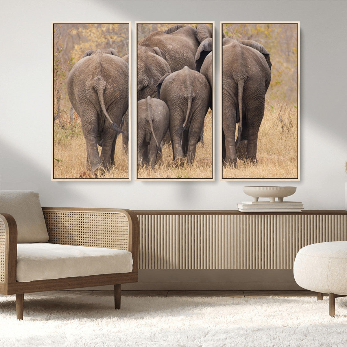 Wild Elephant Wall Art Canvas Print