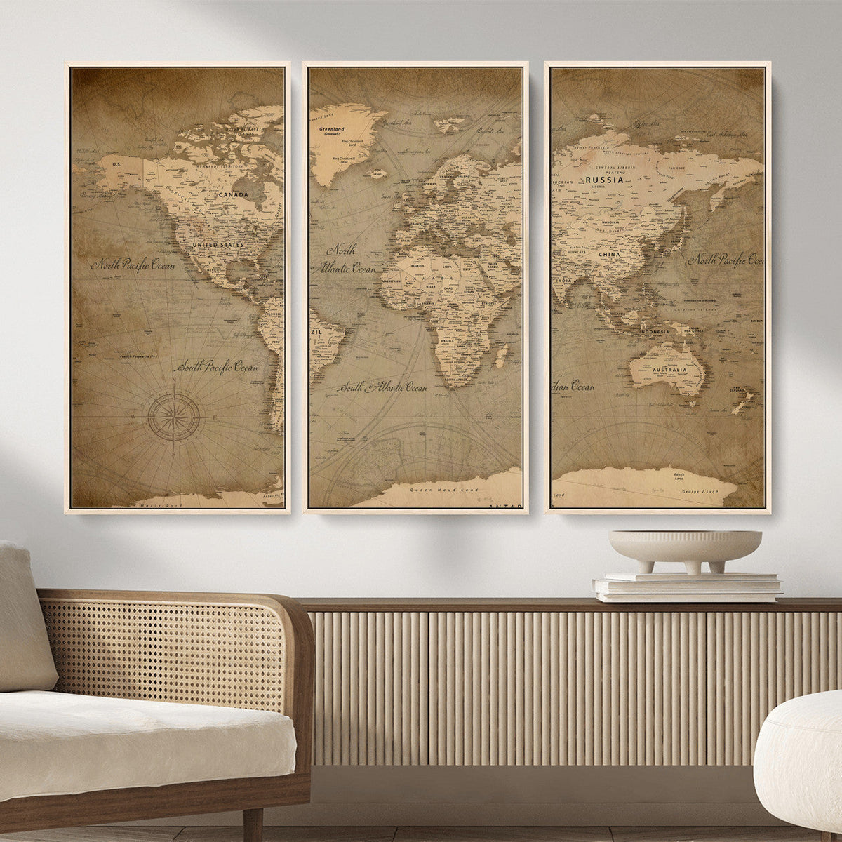 World Map Canvas Print – Framed Travel Map Wall Art for