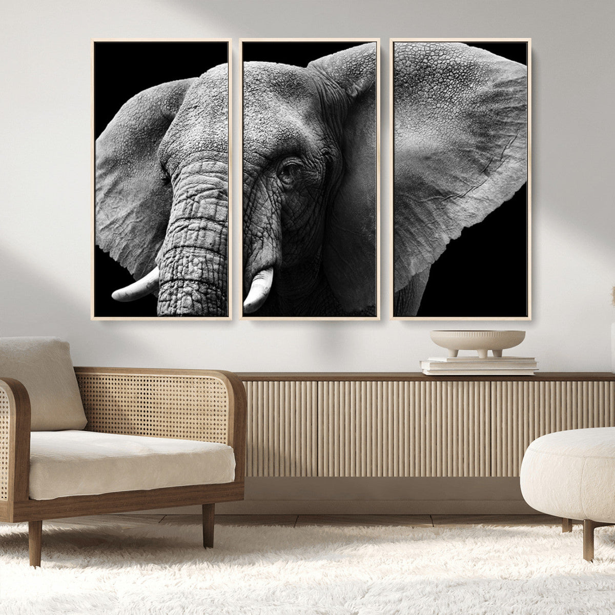 Big Elephant Close Up Wall Art Canvas Print