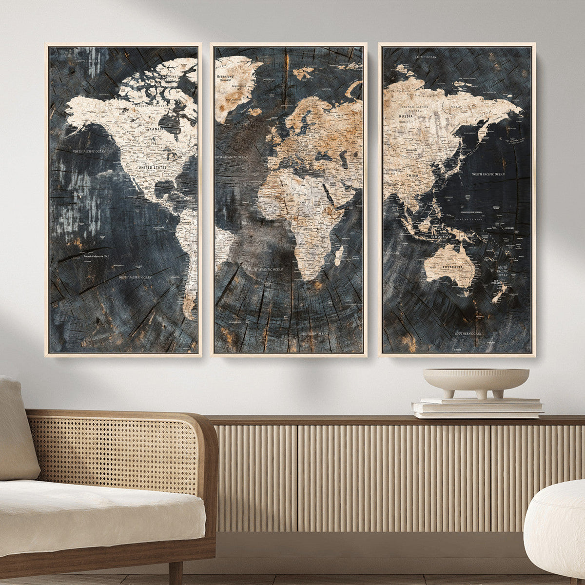 World Map Canvas Print – Detailed Map of the World Wall Art