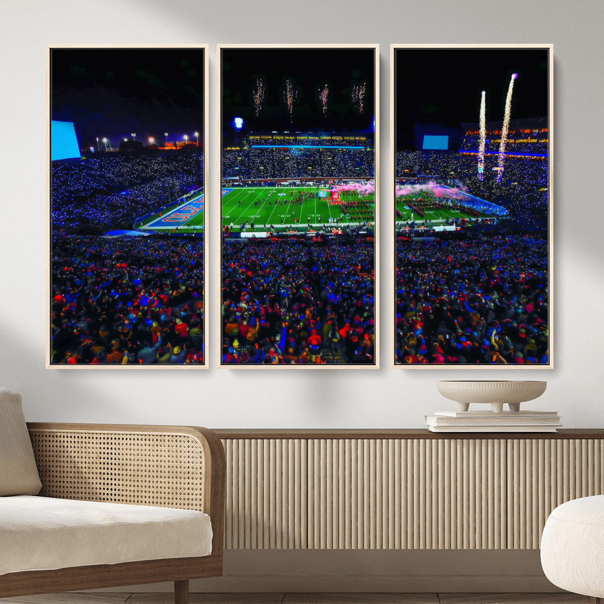 Ole Miss Rebels Vaught Hemingway Stadium Wall Art Canvas