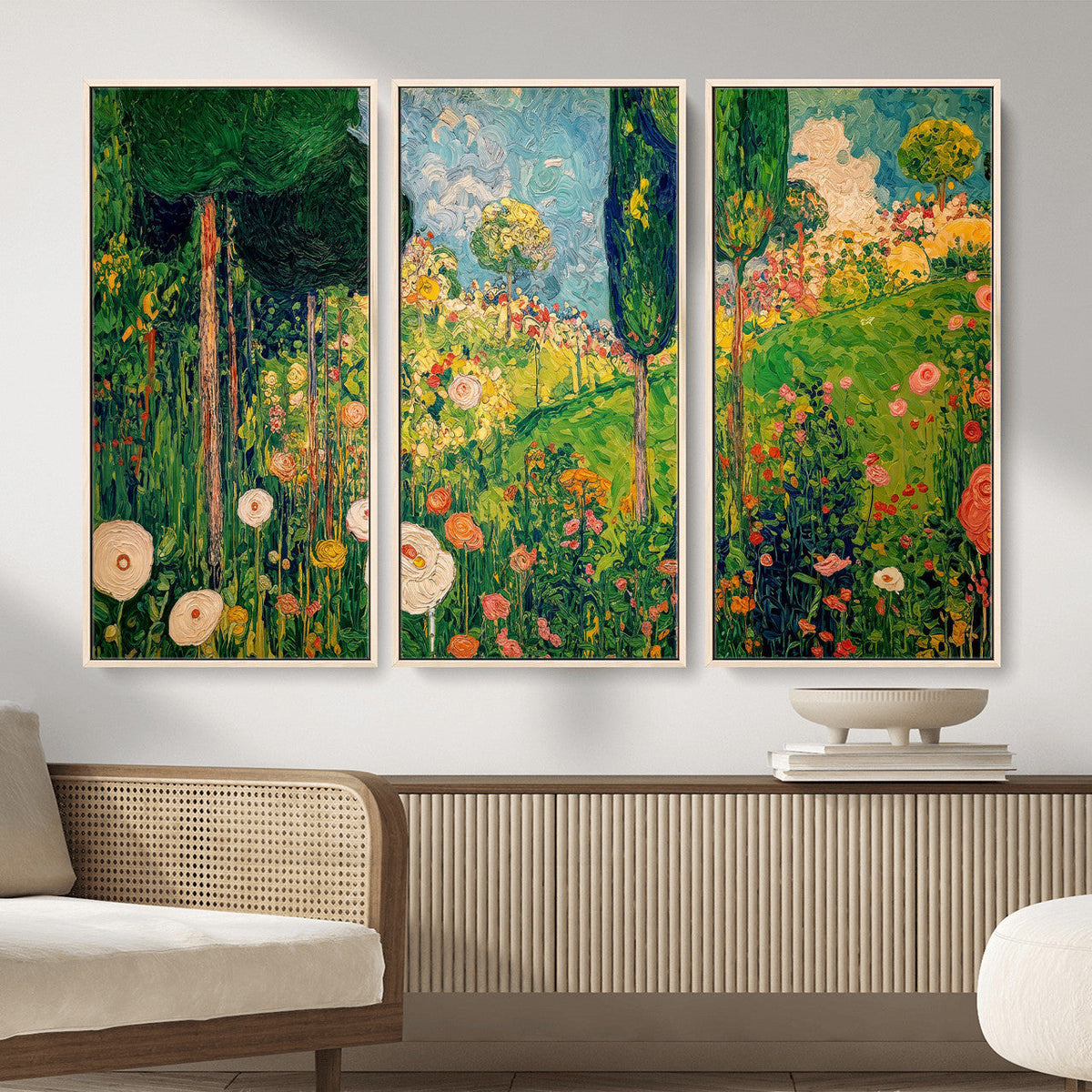 Gustav Klimt Boho Mountain Landscape Large Wall Art,