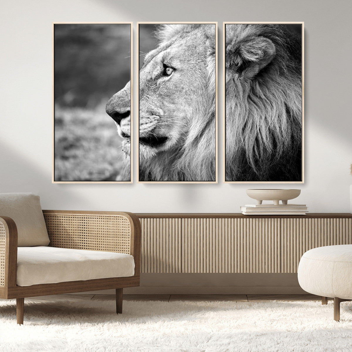 African Lion Wall Art Canvas Print – Majestic Wildlife