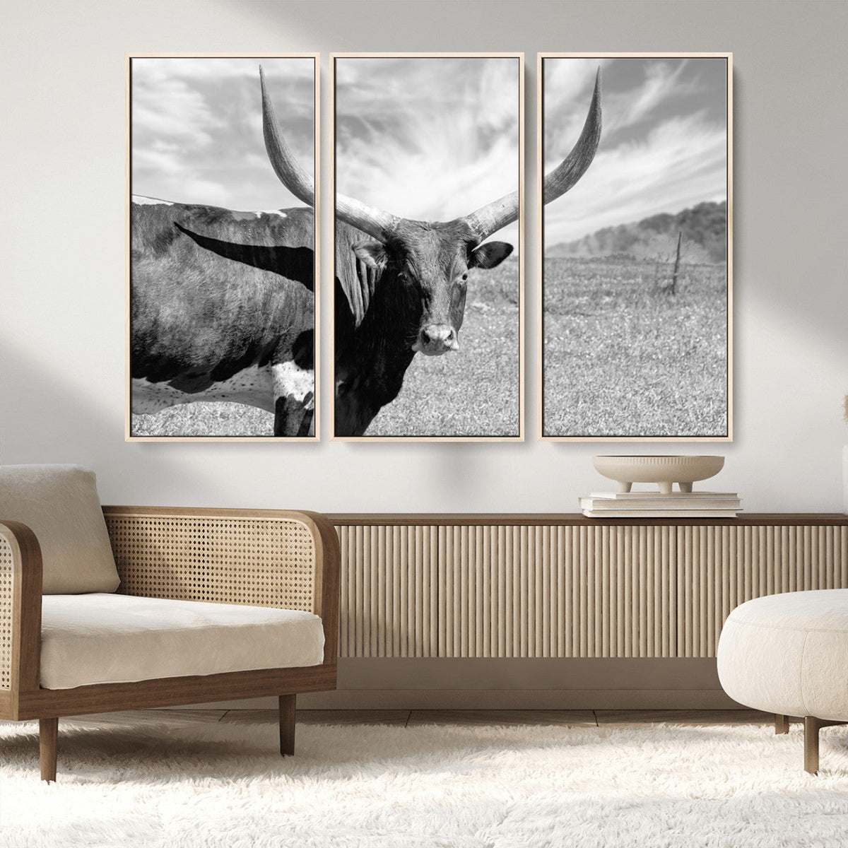 Cattle Wall Art Longhorn Cow Canvas Print