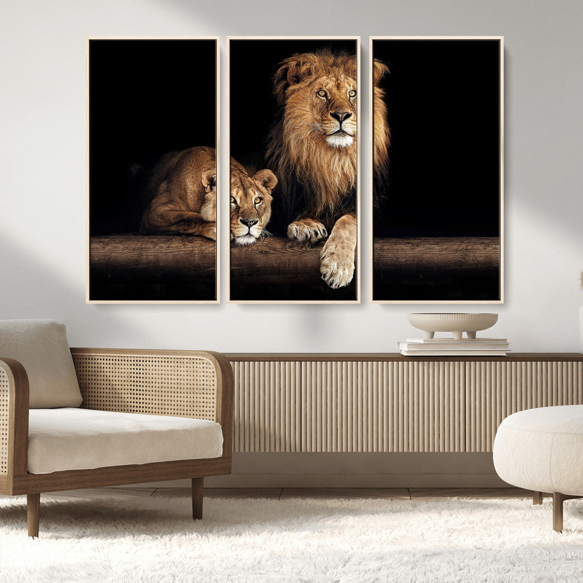 Lion Canvas Wall Art – Majestic Animal Print Artwork for