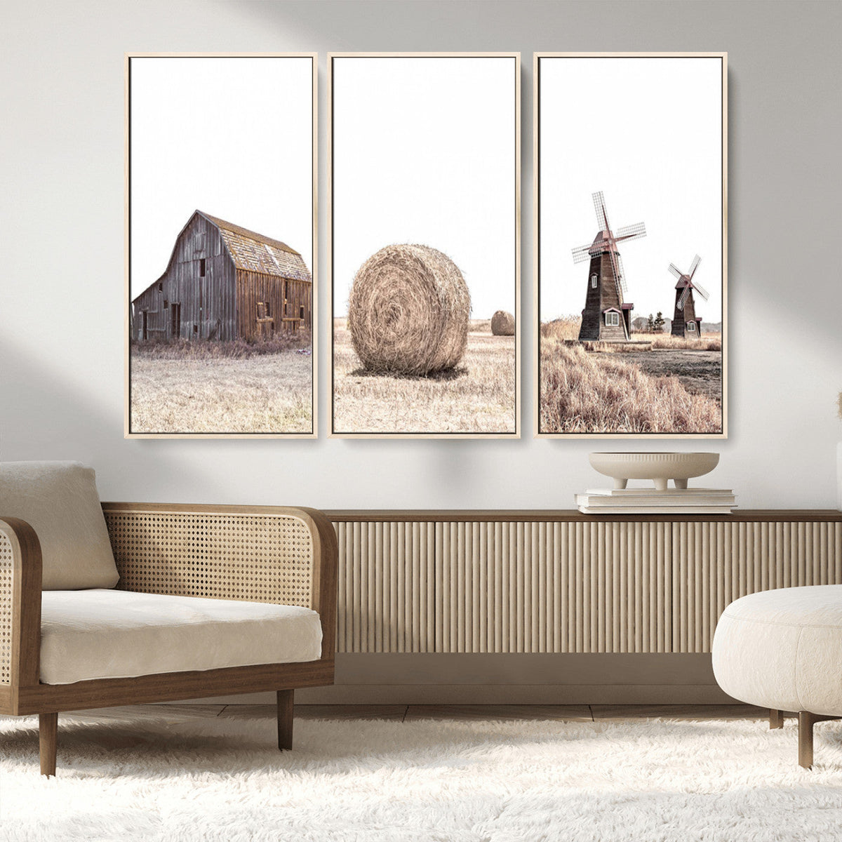 Farm Prints Set, Set of 3 Farmhouse Wall Art, Country House