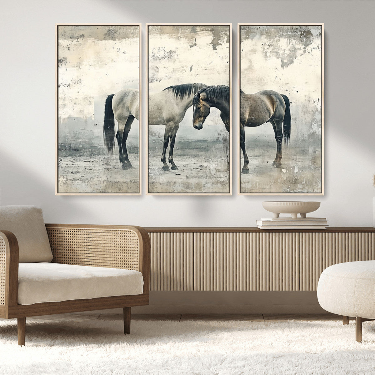 Chines Style Majestic Horses Wall Art | Ready to Hang and