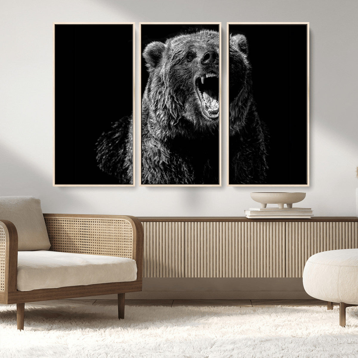 Bear Canvas Print | Wildlife Wall Art for Cabin Decor |