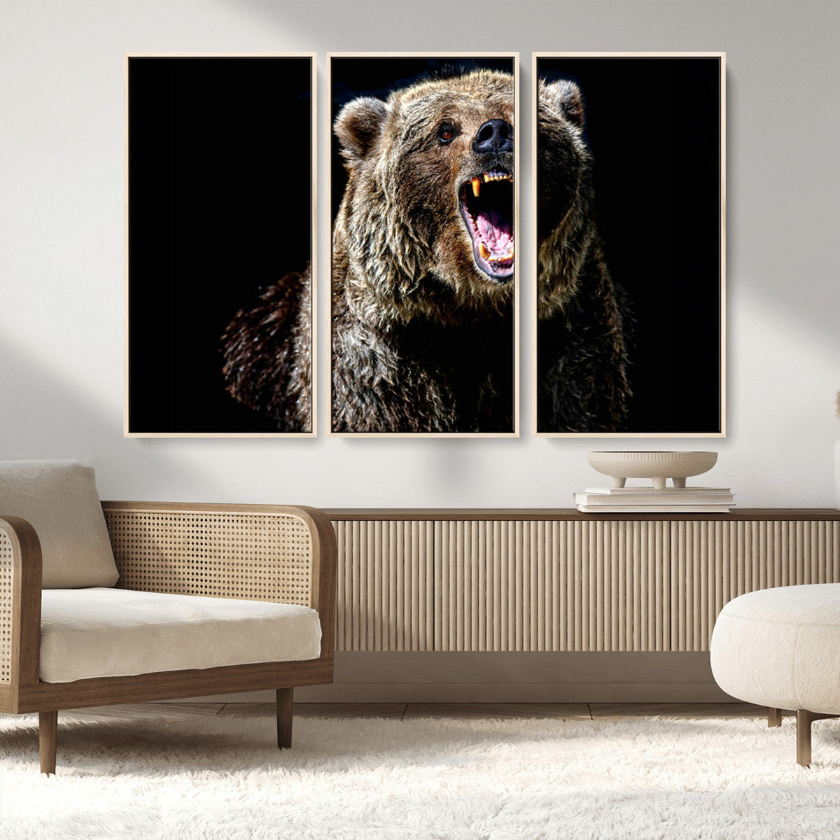 Grizzly Bear Canvas Print | Wildlife Wall Art for Cabin