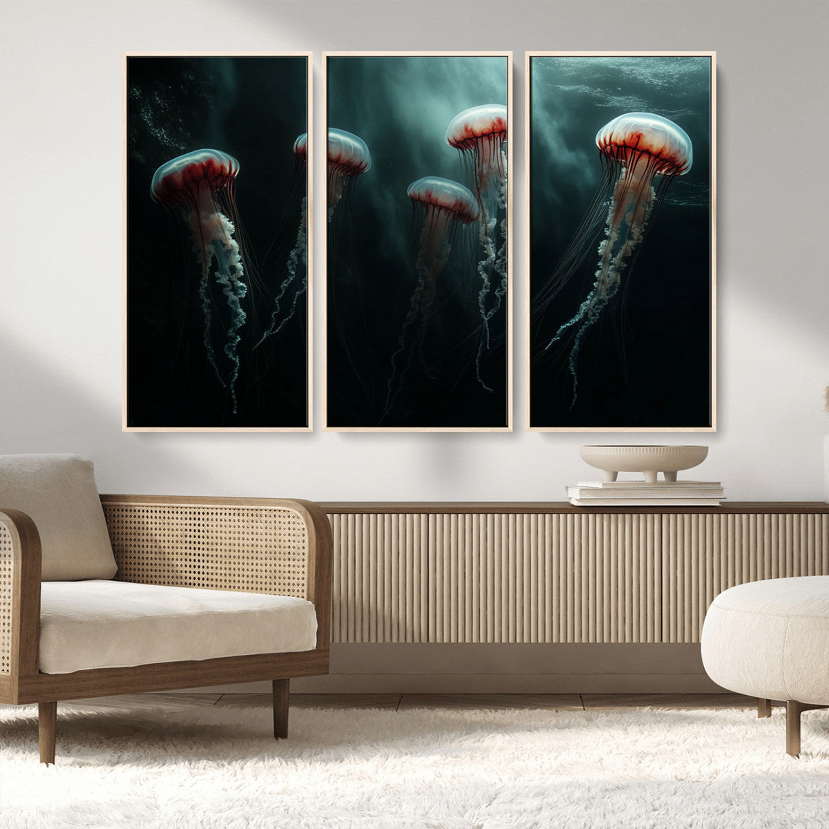 Abstract Jellyfish Wall Art Canvas Print