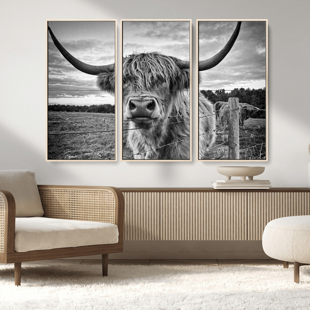Scottish Highland Cow Wall Art Canvas Print | Ready to Hang
