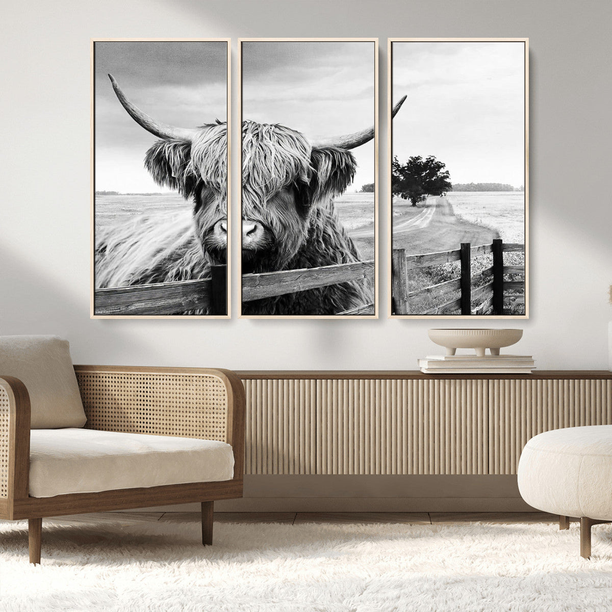 Scottish Highland Cow Wall Art | Rustic Farmhouse Décor |