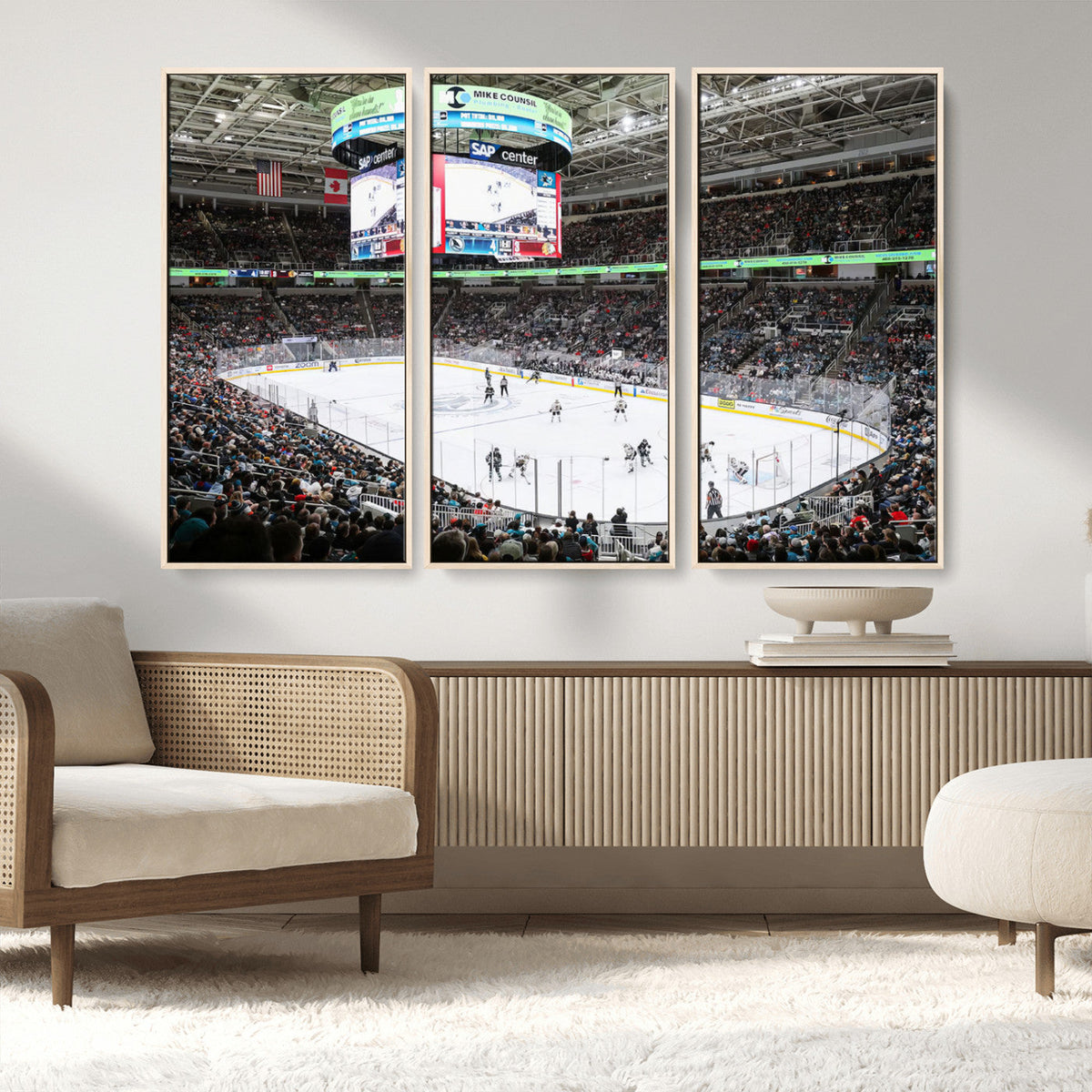 Sharks Arena Blackhawks Sharks Ice Hockey Stadium Wall Art