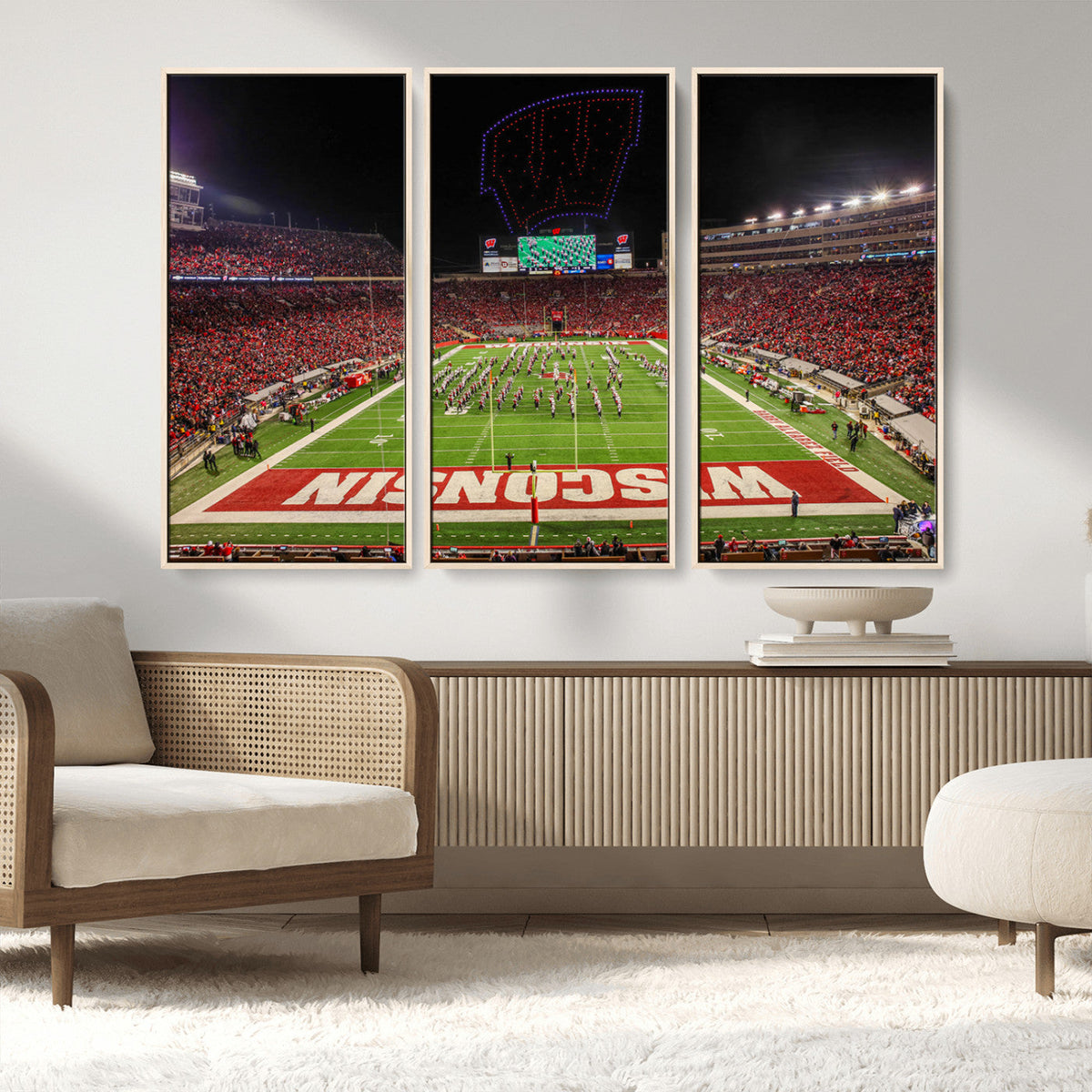 Wisconsin Badgers Football Team Print Canvas- Madison Camp