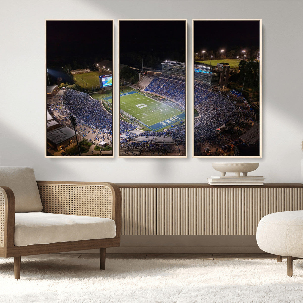 Duke University Blue Devils Football Print Canvas - Durham