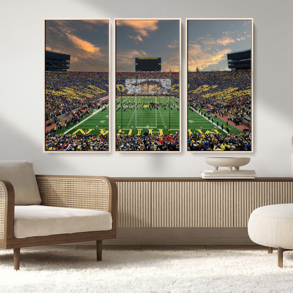 University of Michigan Wolverines Print Canvas, Football