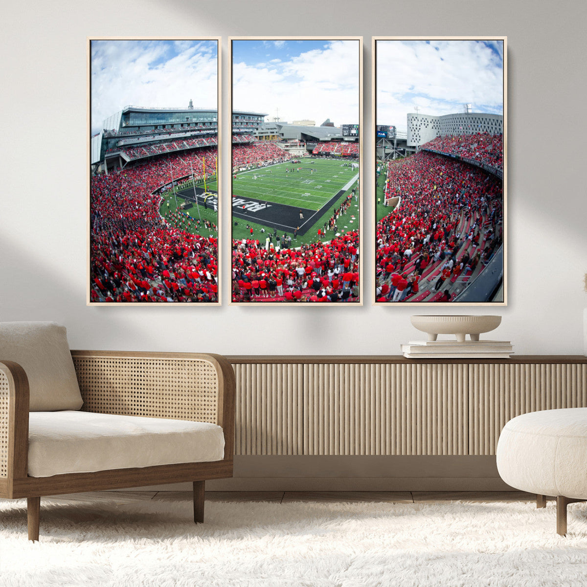Cincinnati Bearcats Football Team Print - Nippert Stadium Wall Art Canvas Print