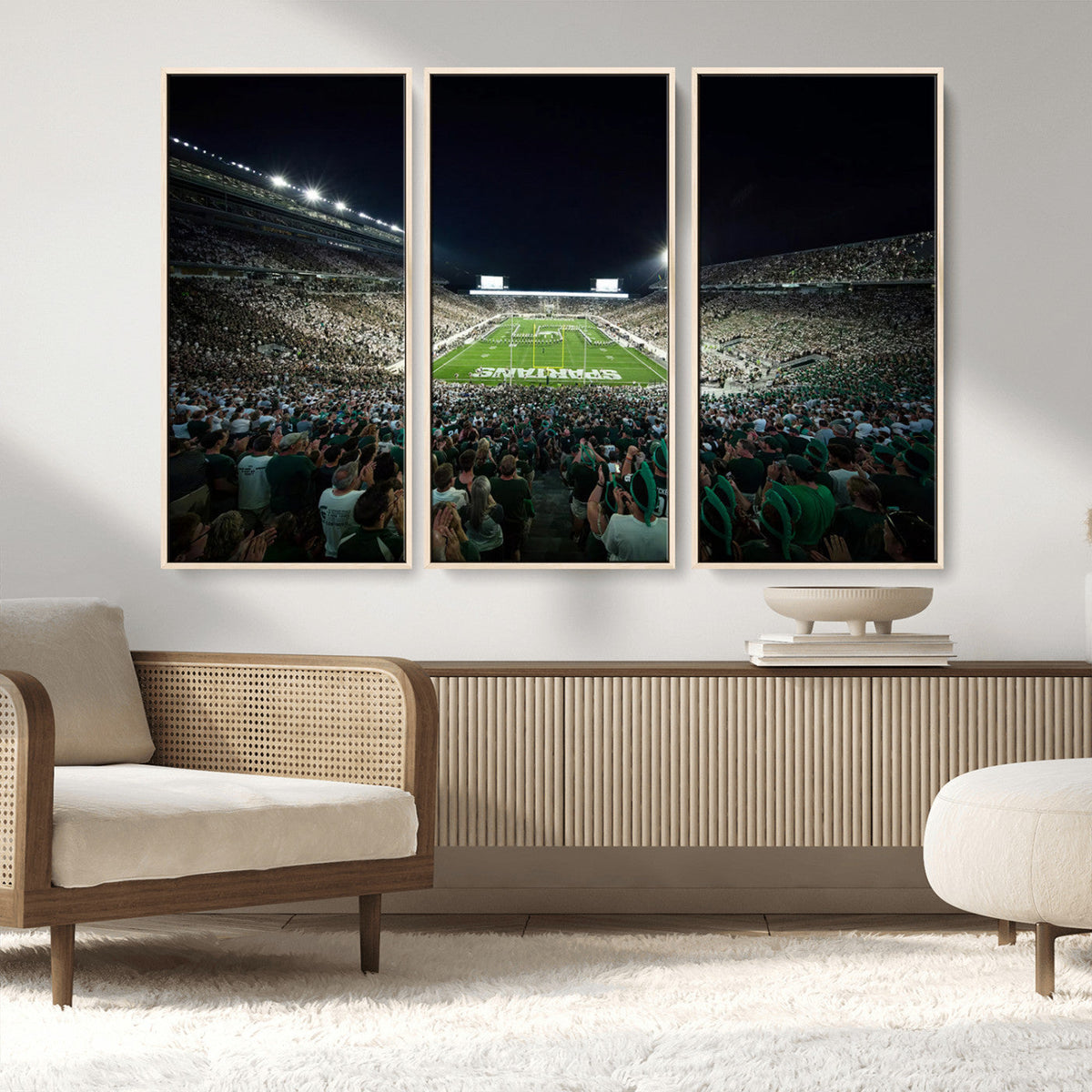 Framed Michigan State Spartans Football Team Print - East
