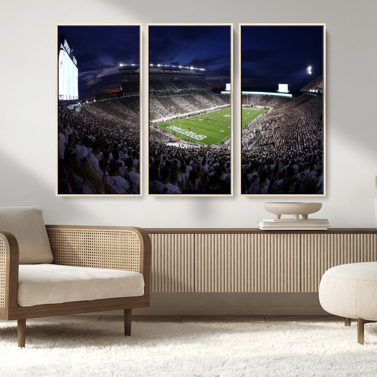 Michigan State Spartans Canvas, Framed Football Team Print -