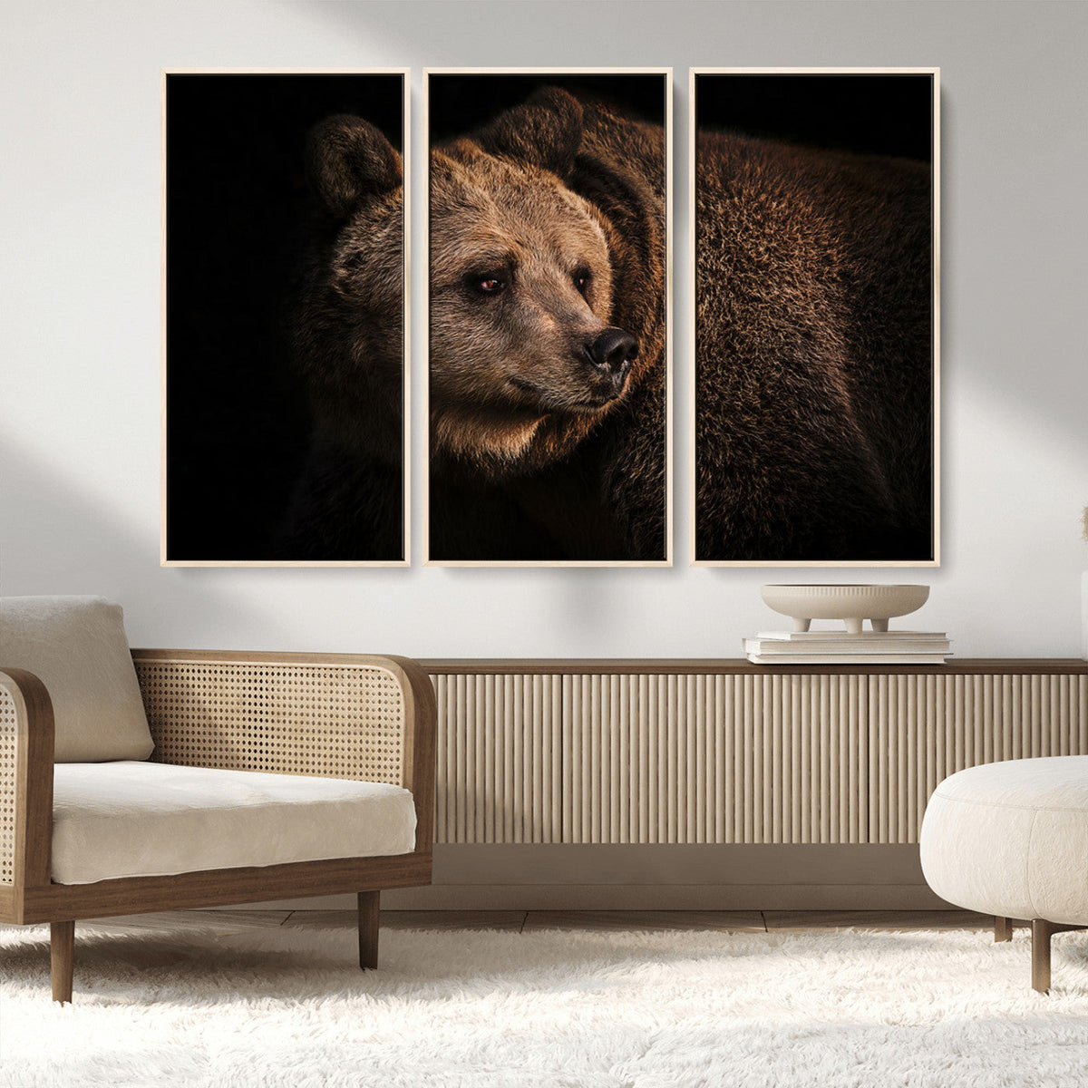 Wild Grizzly 399 Bear Canvas Wall Art Print, Bear Animal