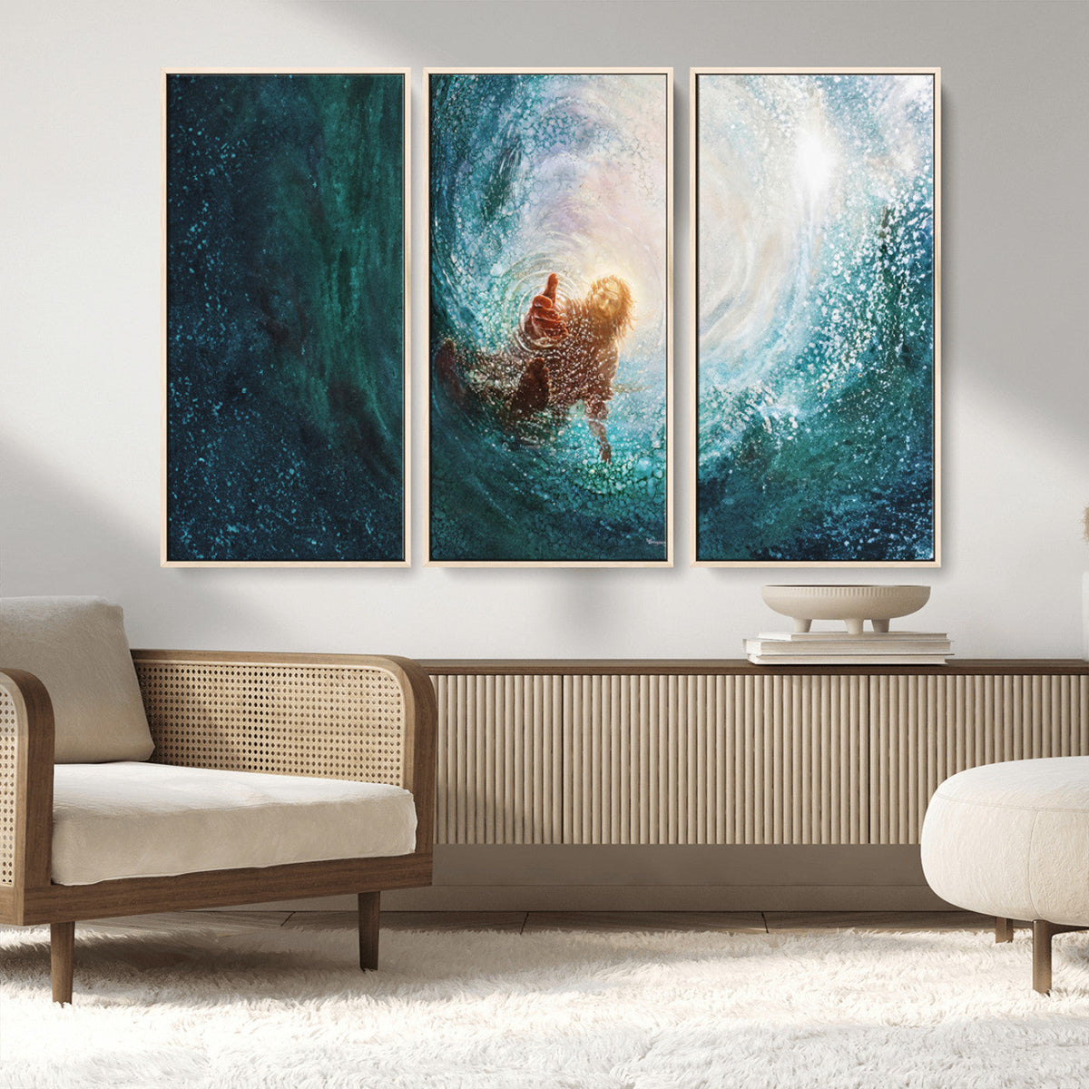 Powerful Jesus Canvas Print - Hand of Salvation,