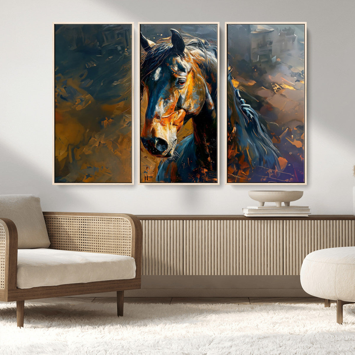 Abstract Horse Wall Art Canvas Print | Farmhouse Wall Decor